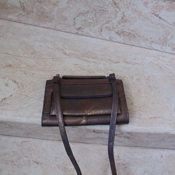 Kooba Copper Crossbody Wallet Bifold Leather Purse Pocketbook Shoulder Handbag - Picture 11 of 12